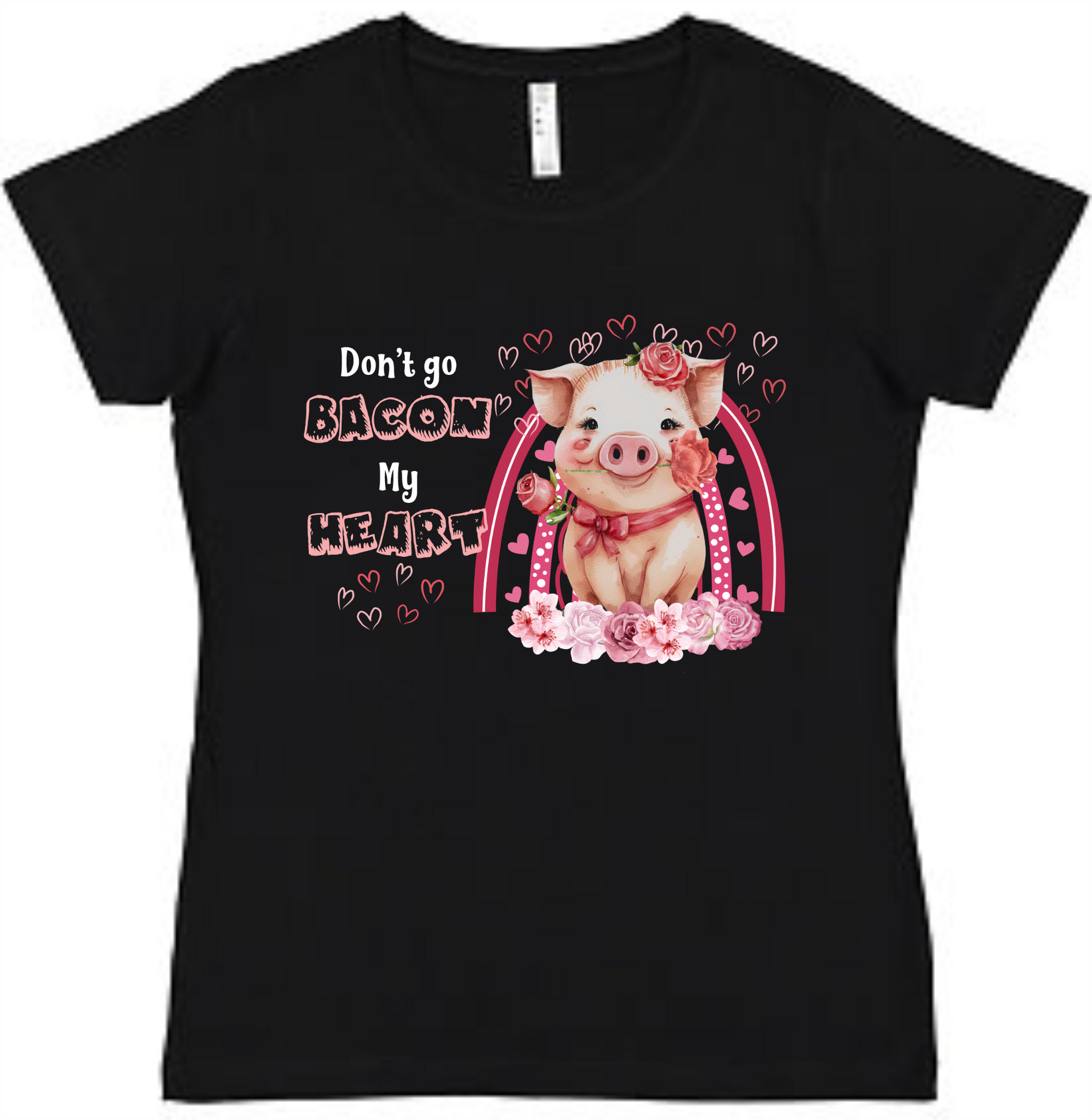 Bacon My Heart Ladies Tee Ladies Shirt by Akron Pride Custom Tees | Akron Pride Custom Tees