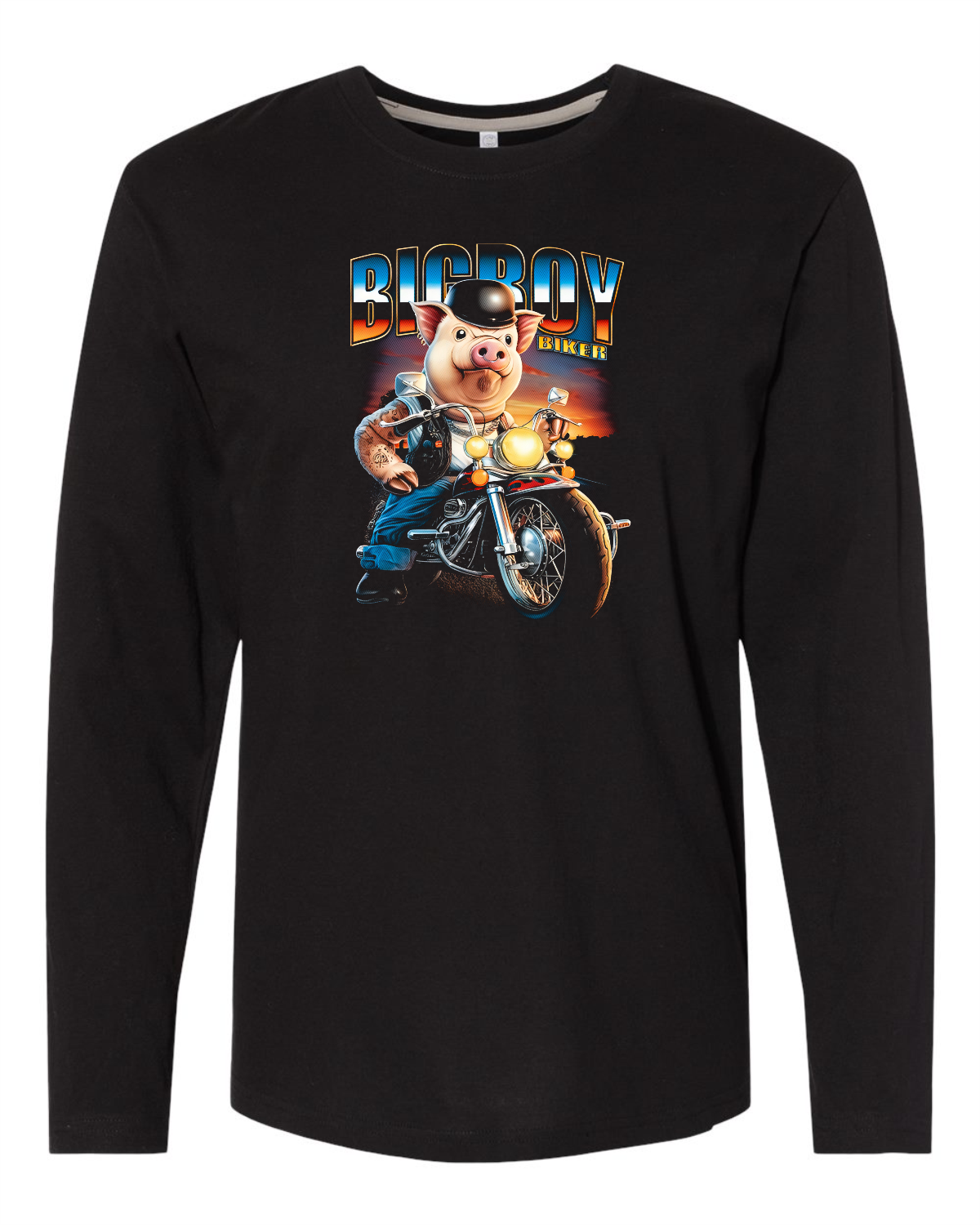 Big Boy Biker Long Sleeve Tee Akron Pride Custom Tees