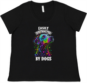 Easily Distracted by Dogs Ladies Tee Ladies Shirt by Akron Pride Custom Tees | Akron Pride Custom Tees