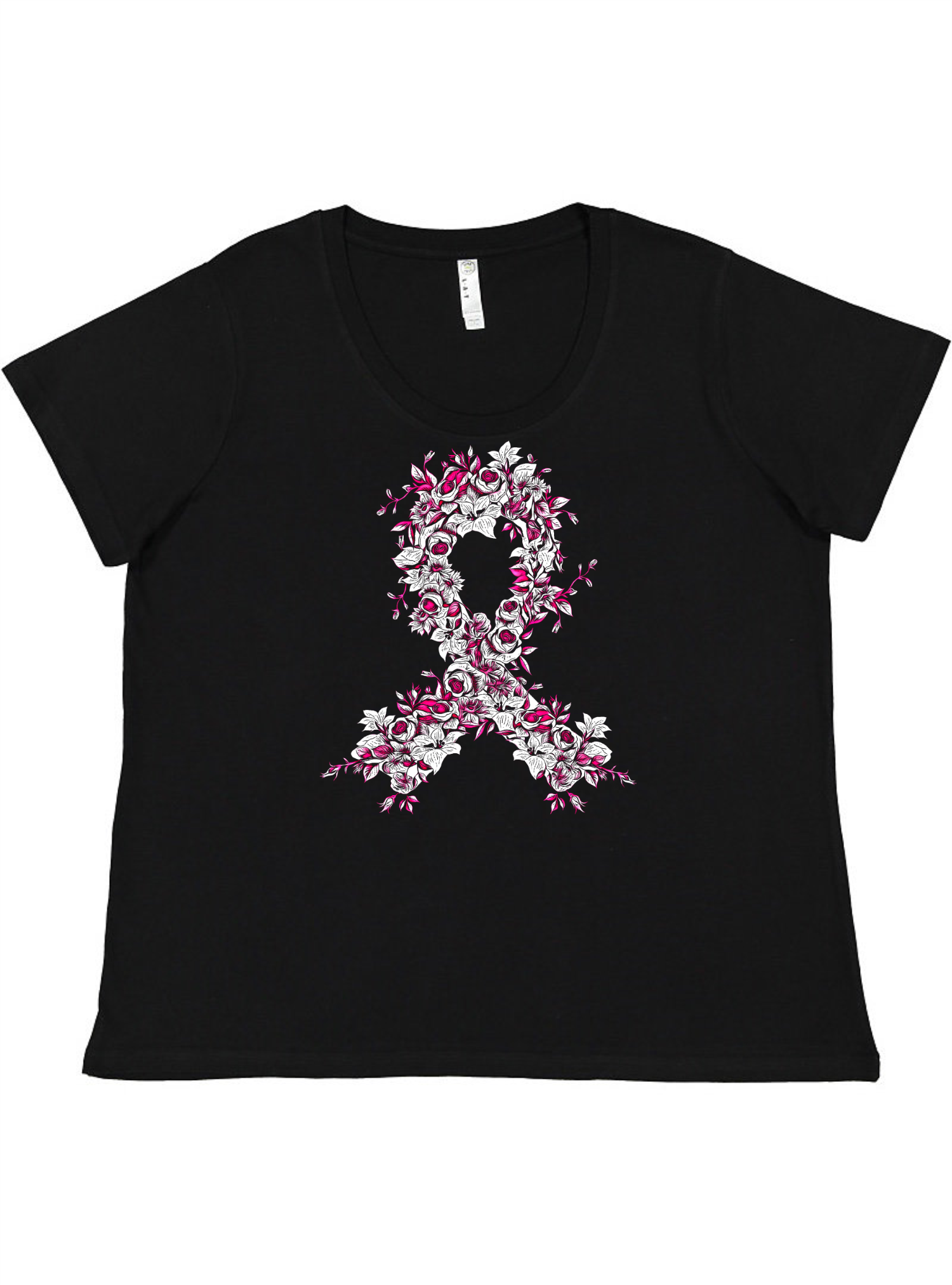 Floral Ribbon Ladies Tee Ladies Shirt by Akron Pride Custom Tees | Akron Pride Custom Tees