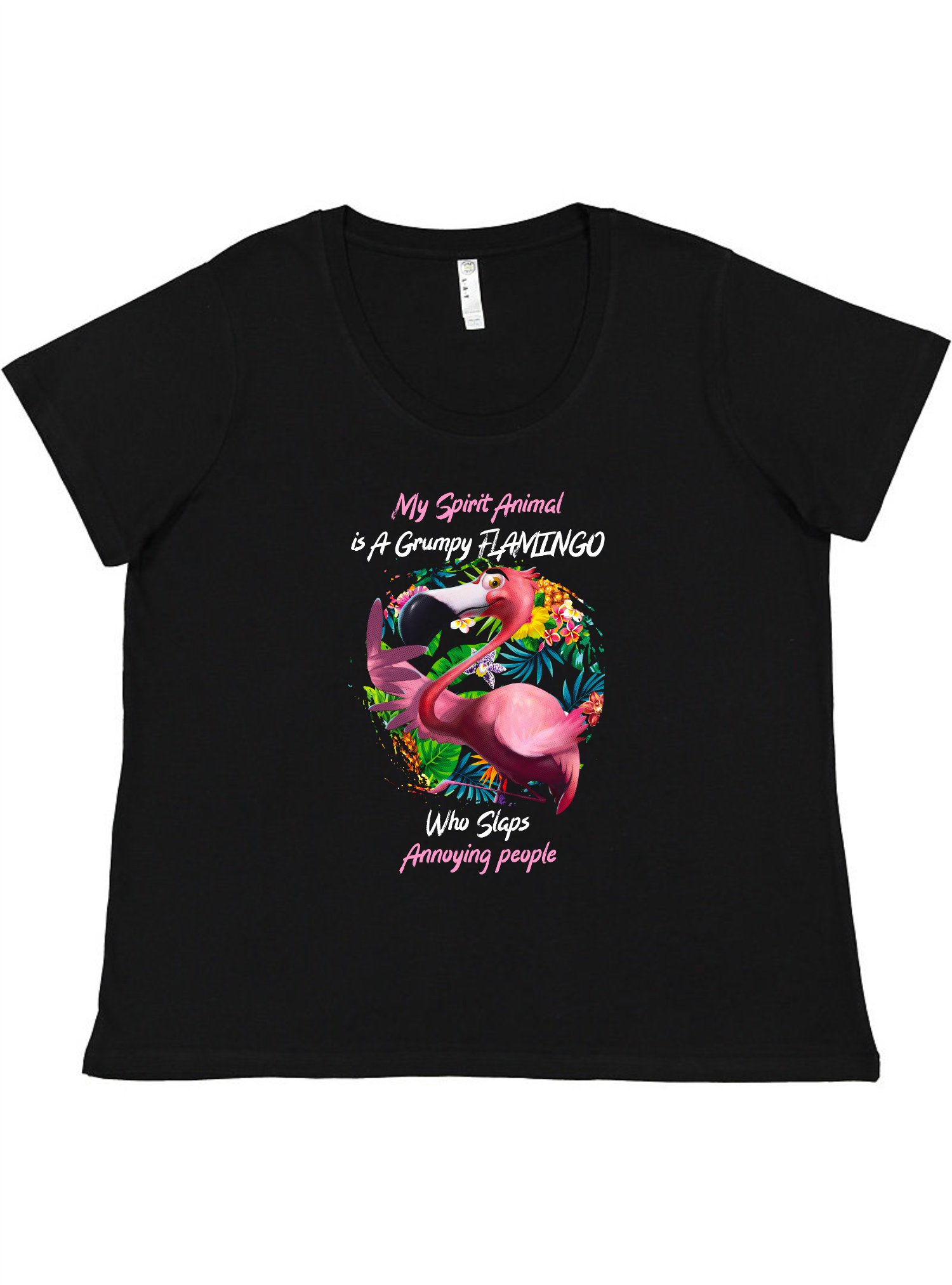 Grumpy Flamingo Ladies Tee Ladies Shirt by Akron Pride Custom Tees | Akron Pride Custom Tees