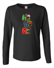 Ho Ho Ho Ladies LS Tee Ladies Long Sleeve Shirt by Akron Pride Custom Tees | Akron Pride Custom Tees