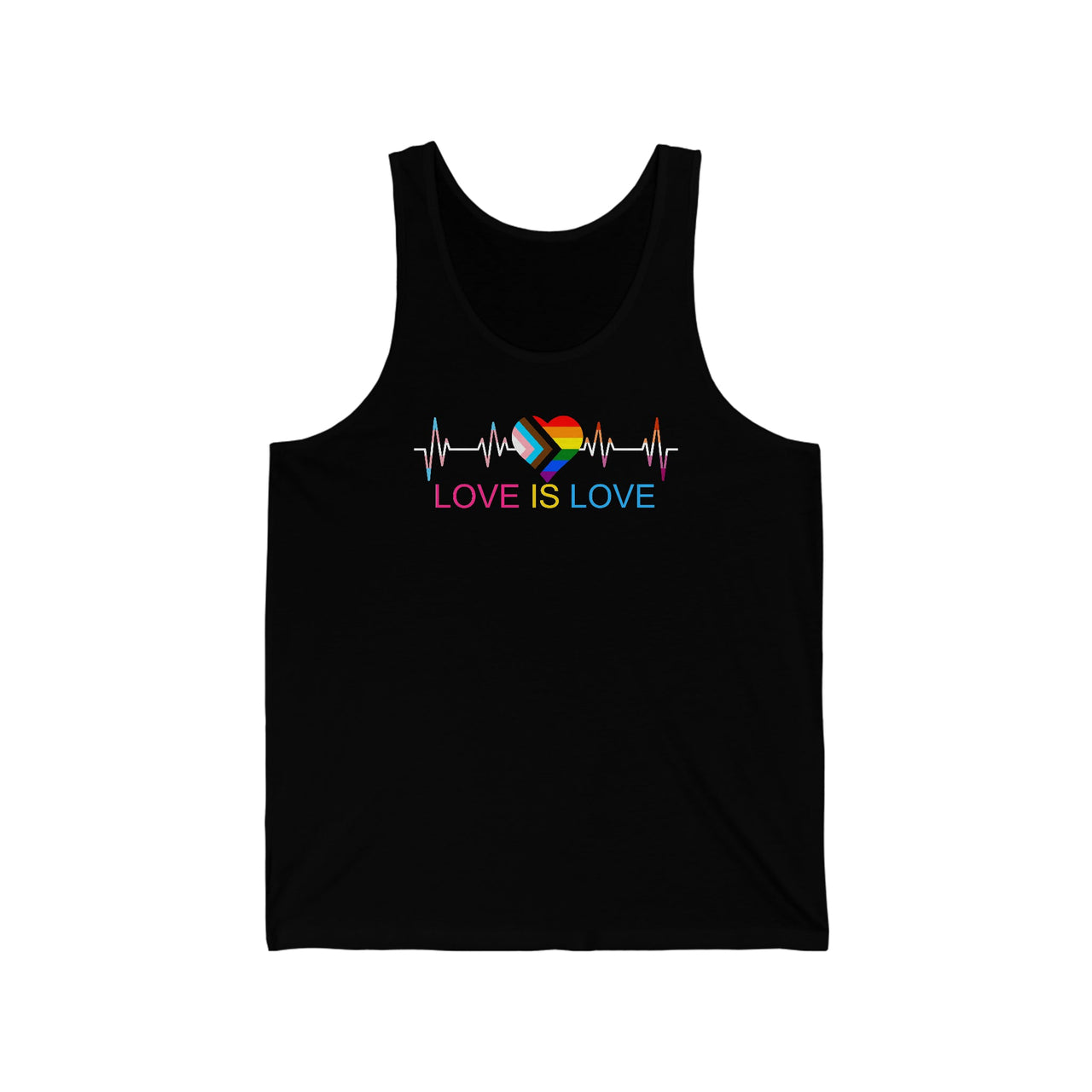 Love is Love Tank Top XS Black Tank Top by Printify | Akron Pride Custom Tees