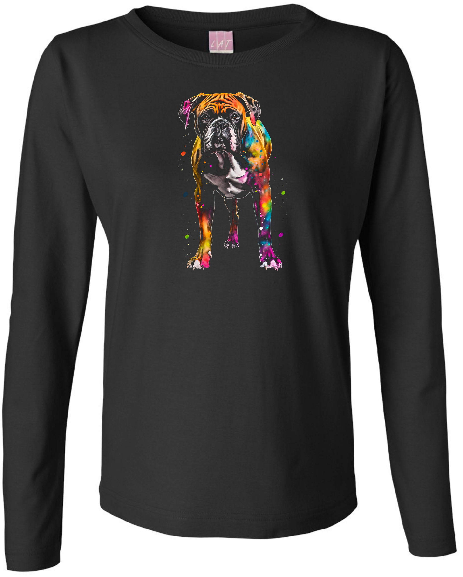 Neon Boxer Ladies LS Tee Ladies Long Sleeve Shirt by Akron Pride Custom Tees | Akron Pride Custom Tees