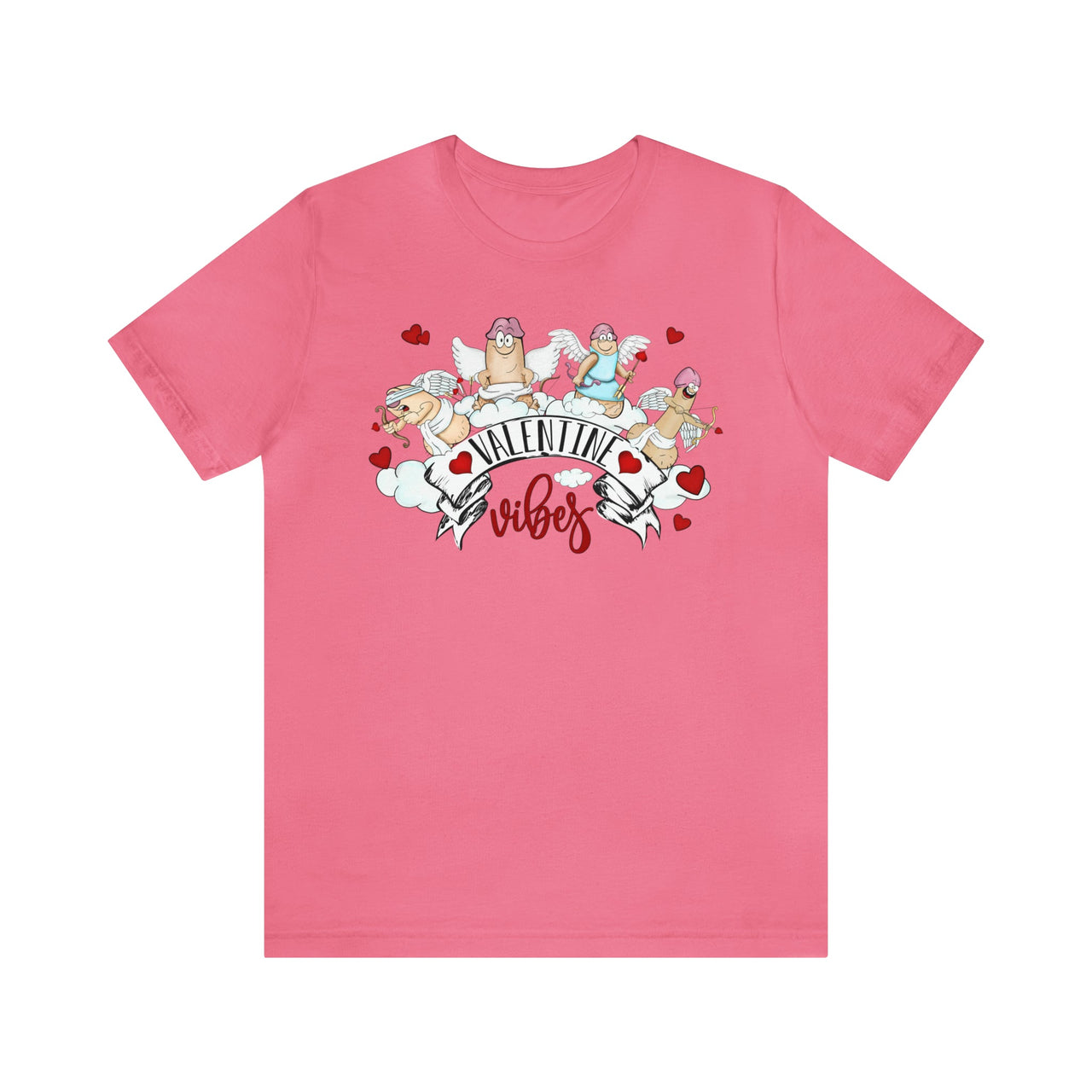 Valentine Vibes Tee Charity Pink S T-Shirt by Printify | Akron Pride Custom Tees