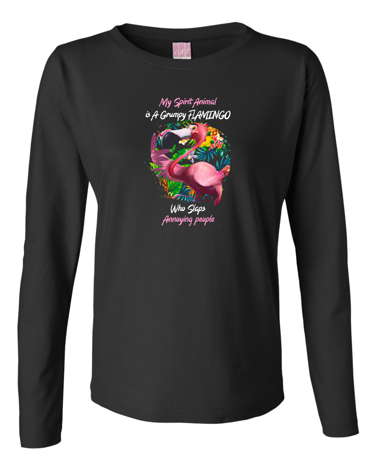 Grumpy Flamingo Ladies LS Tee Akron Pride Custom Tees