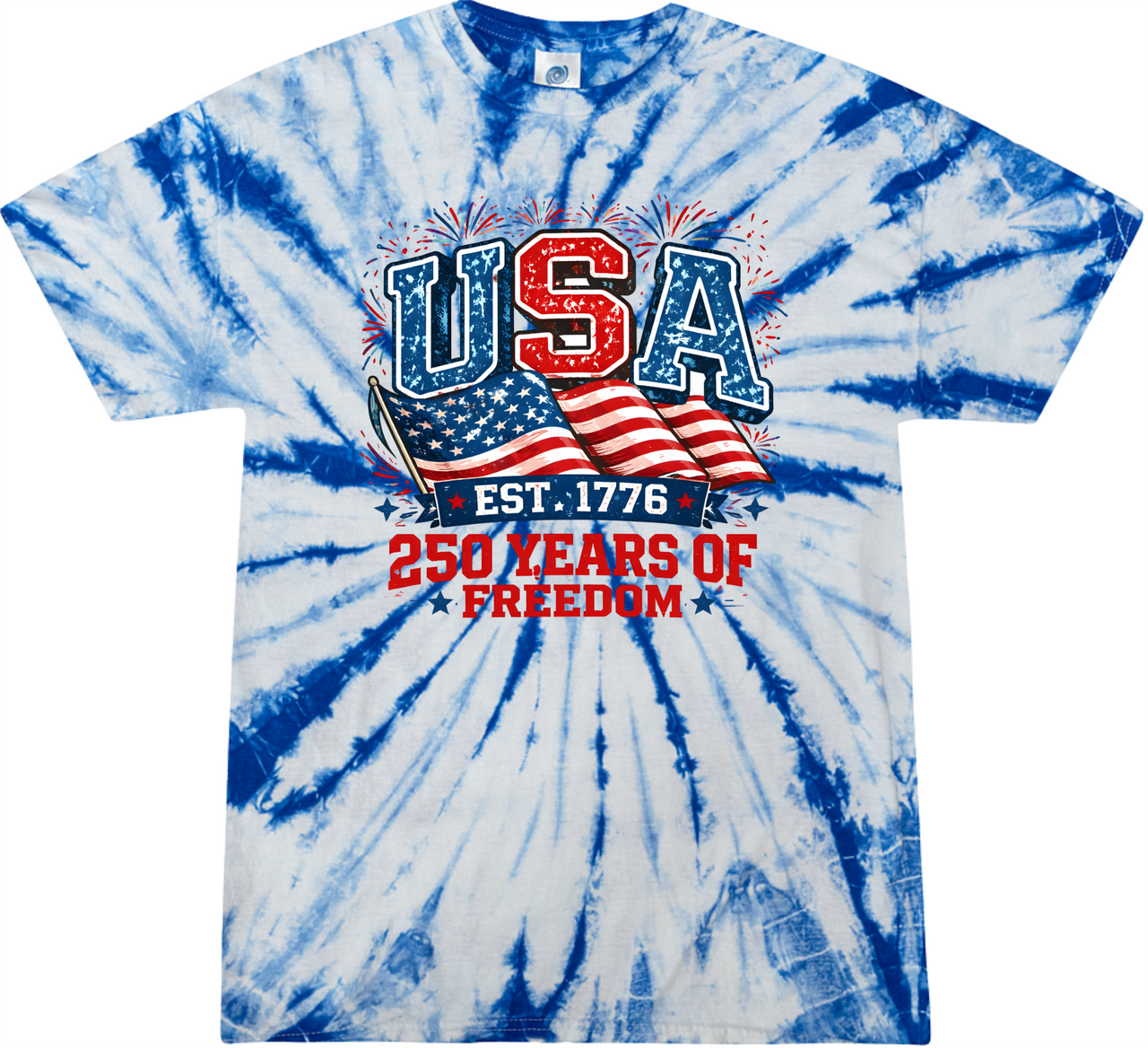 250th Royal Blue Tie-dyed Tee