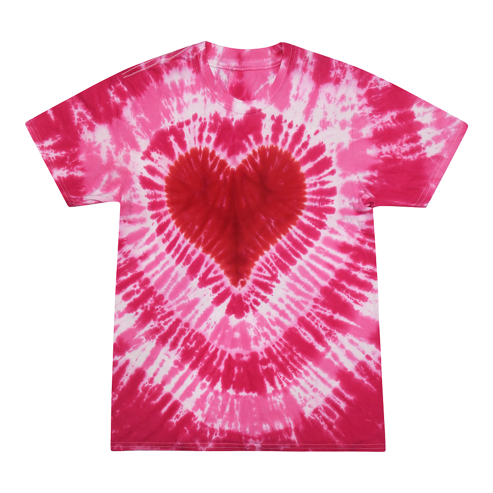 Pink Heart Tie-dyed Youth Tee