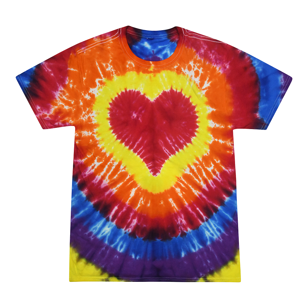 Mulitcolor Heart Tie-dyed Youth Tee