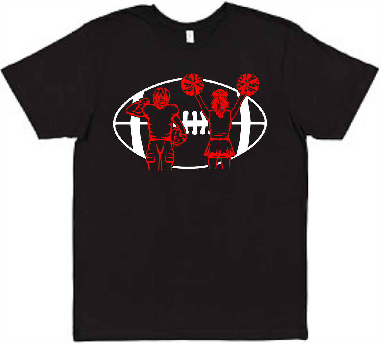 Spartan Football 1 Player 1 Cheerleader Tee