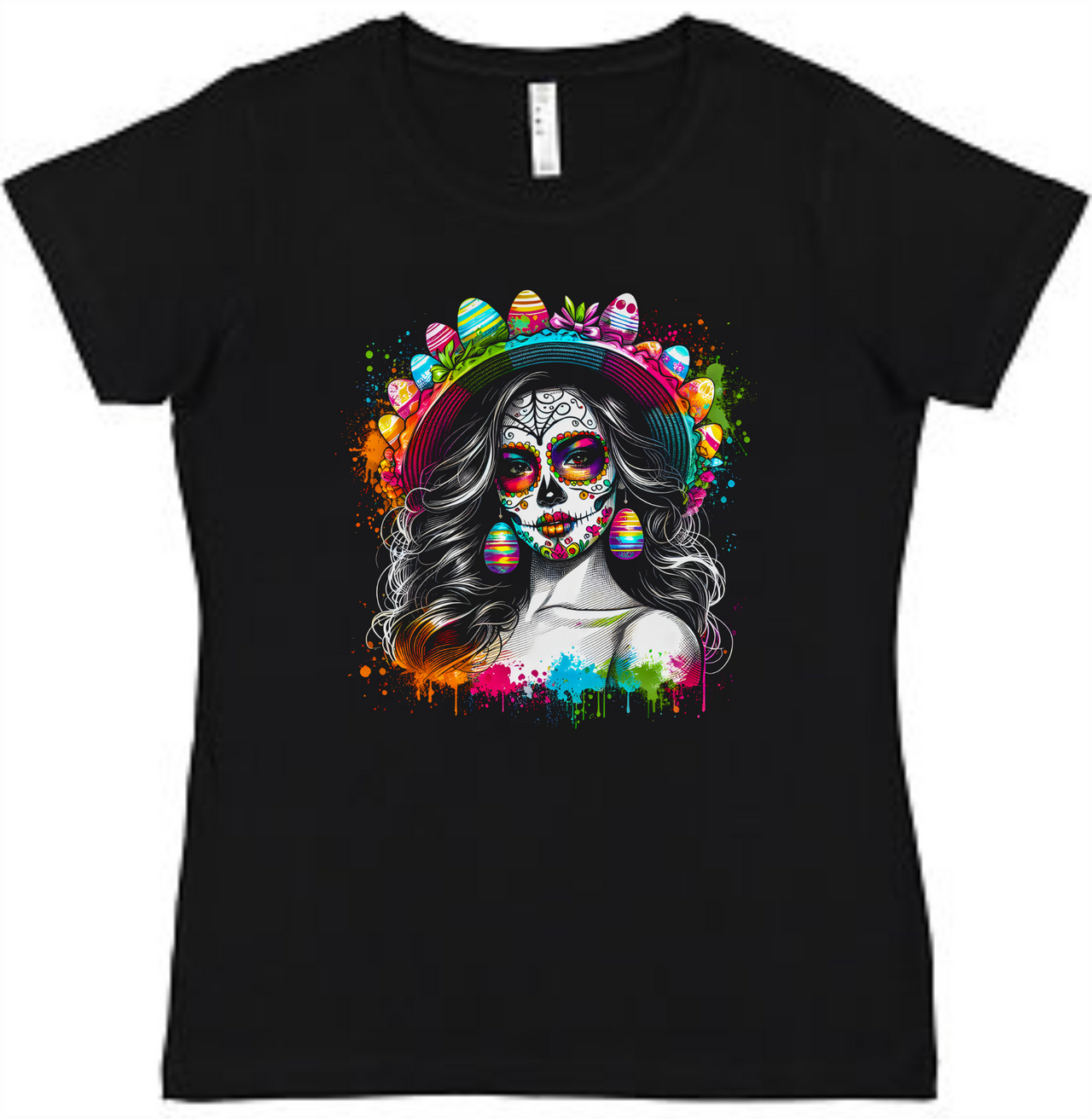 Sugar Skull Easter Ladies Tee