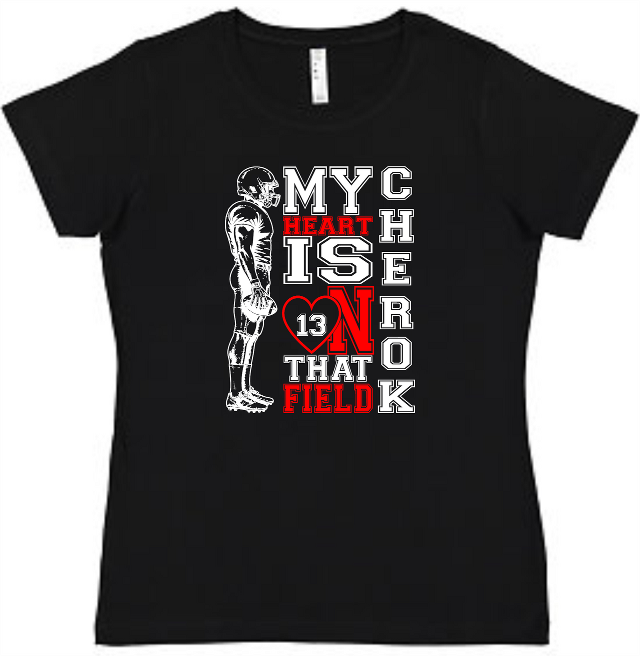 My Heart Football Ladies Tee