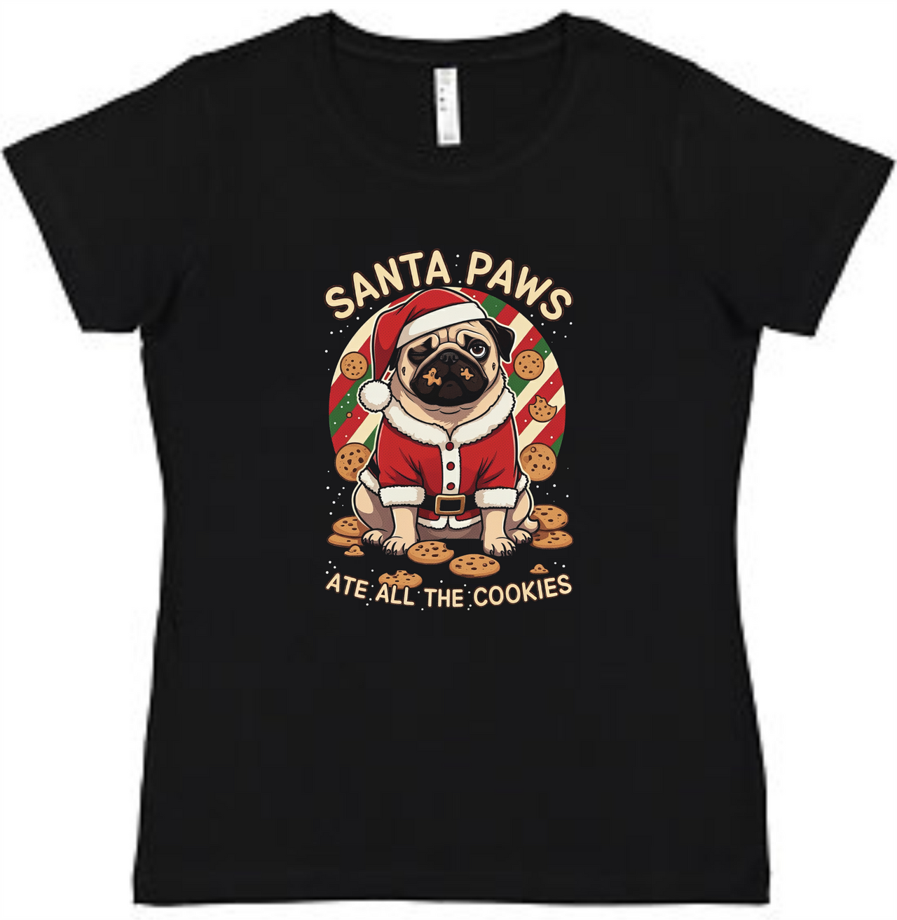 Santa Paws Christmas Ladies Tee