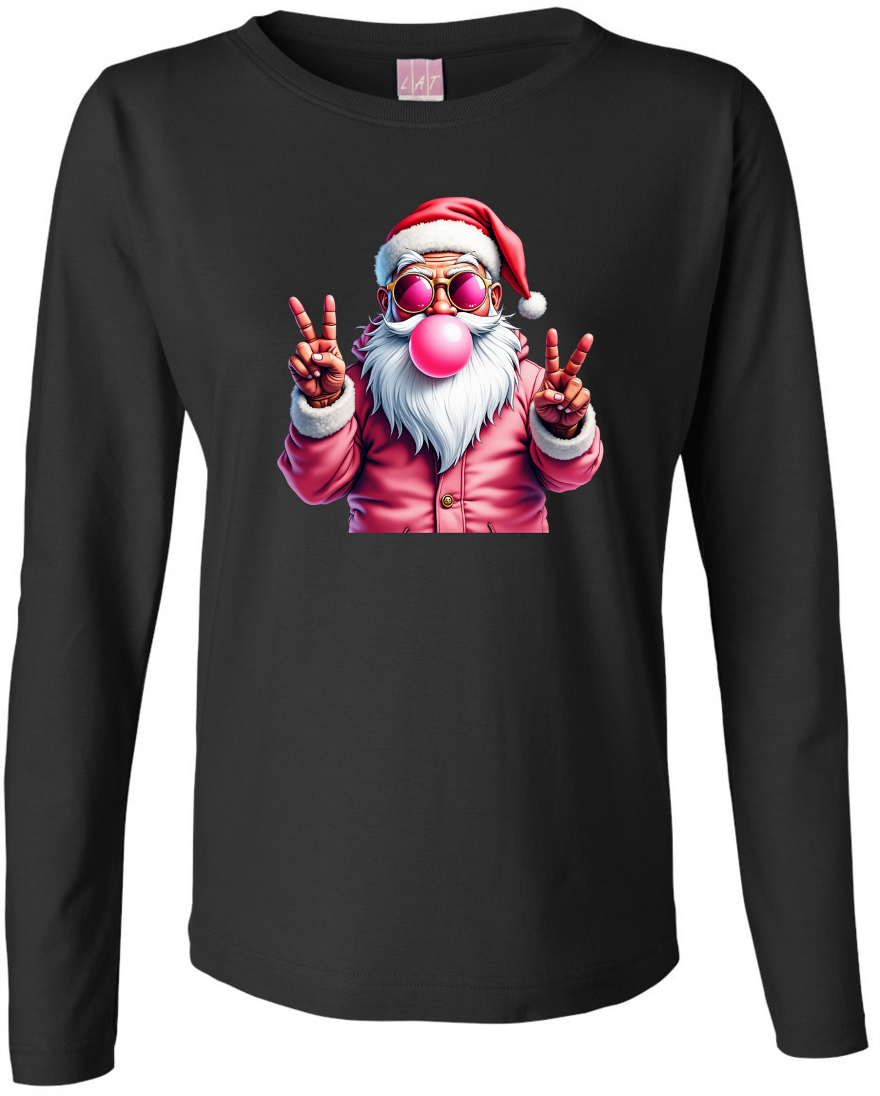 Cool Santa Christmas Ladies L/S Tee