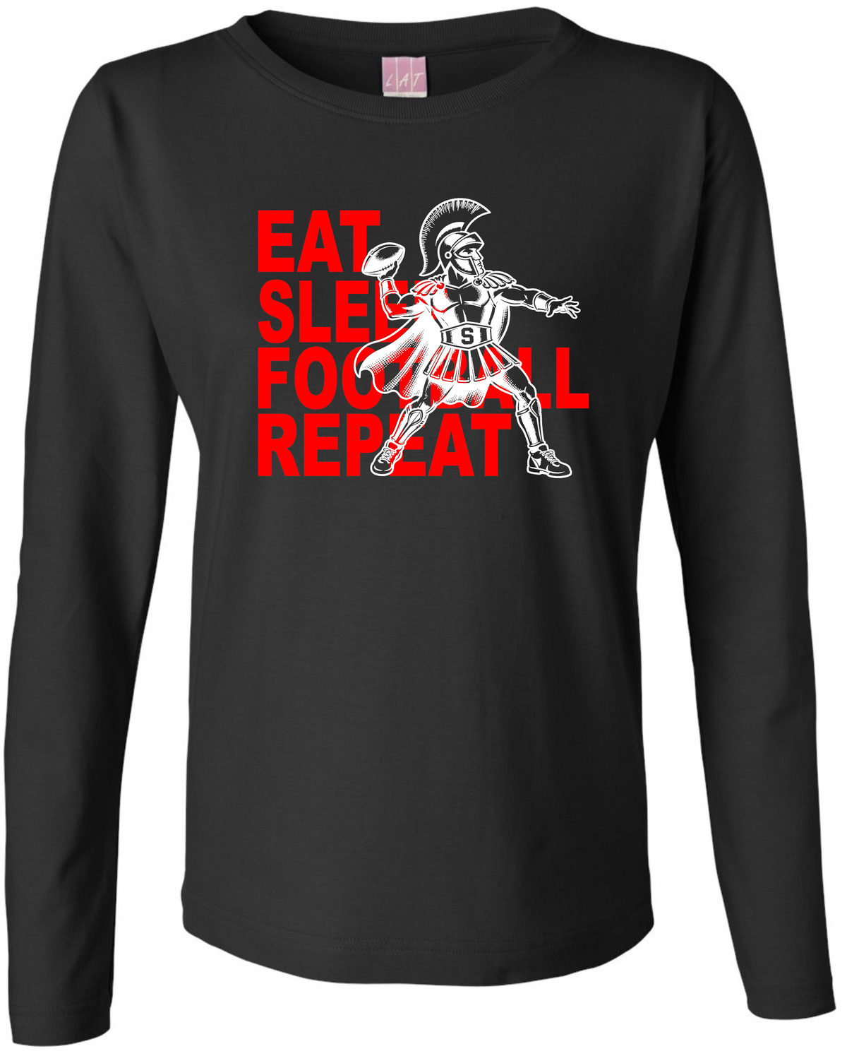 Eat Sleep Football Ladies L/S Tee