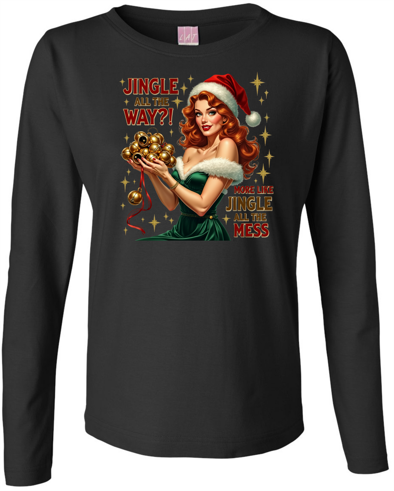 Retro Christmas Ladies L/S Tee