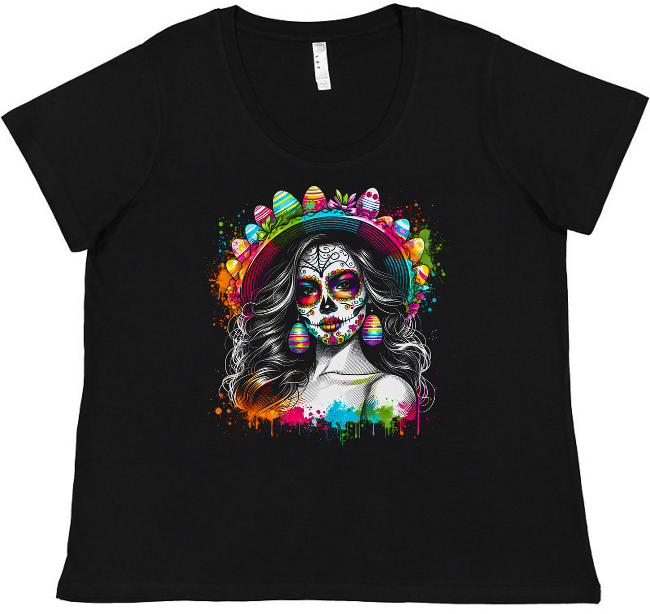 Sugar Skull Easter Ladies Tee