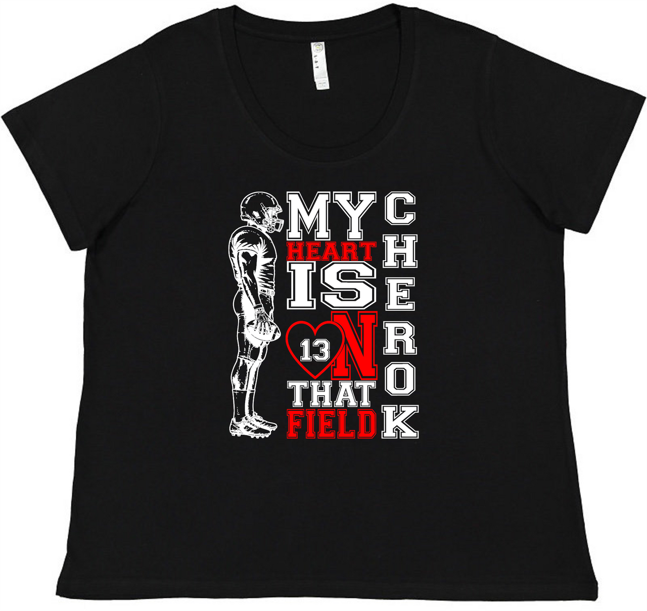 My Heart Football Ladies Tee