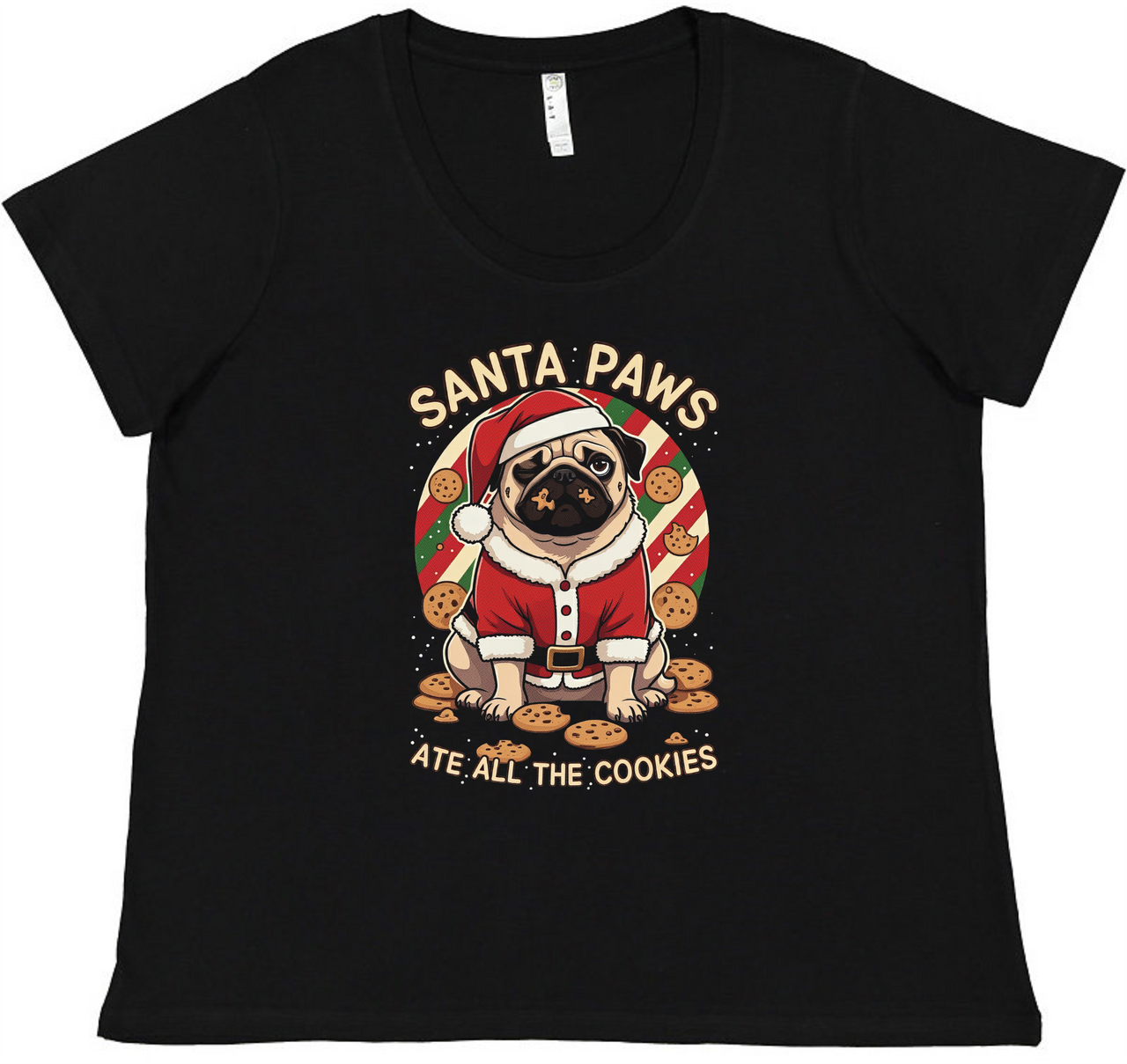 Santa Paws Christmas Ladies Tee