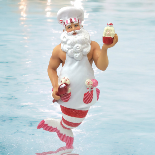 Baking Santa Merman Ornament