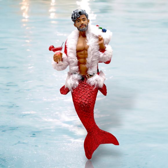 December Diamonds Hey Santa Merman Ornament