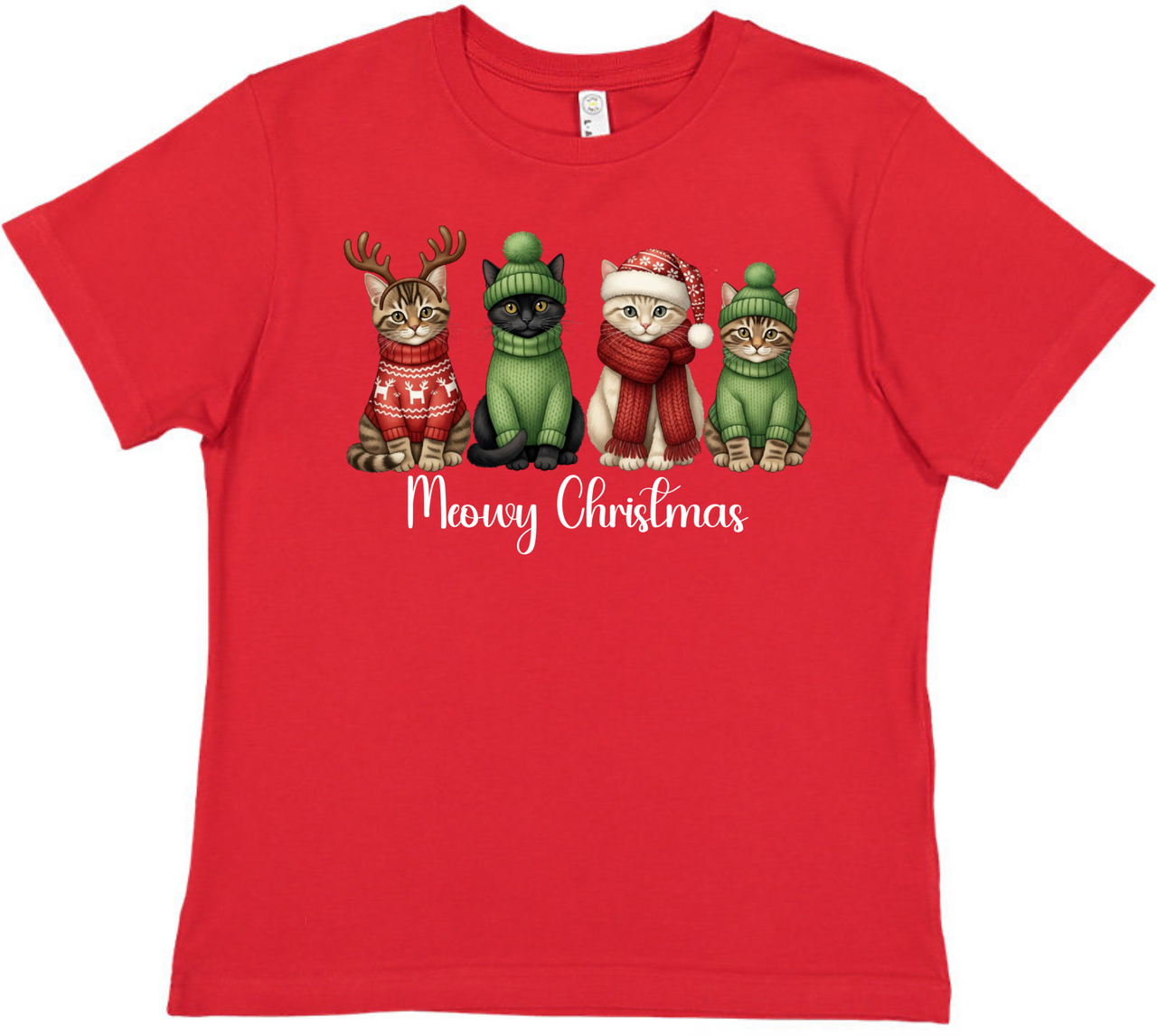 Meowy Christmas Youth Tee