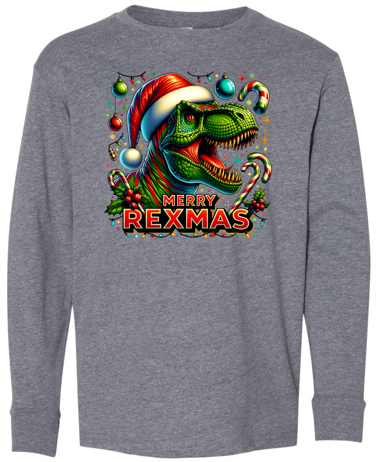 Merry Rexmas Christmas Youth LS Tee