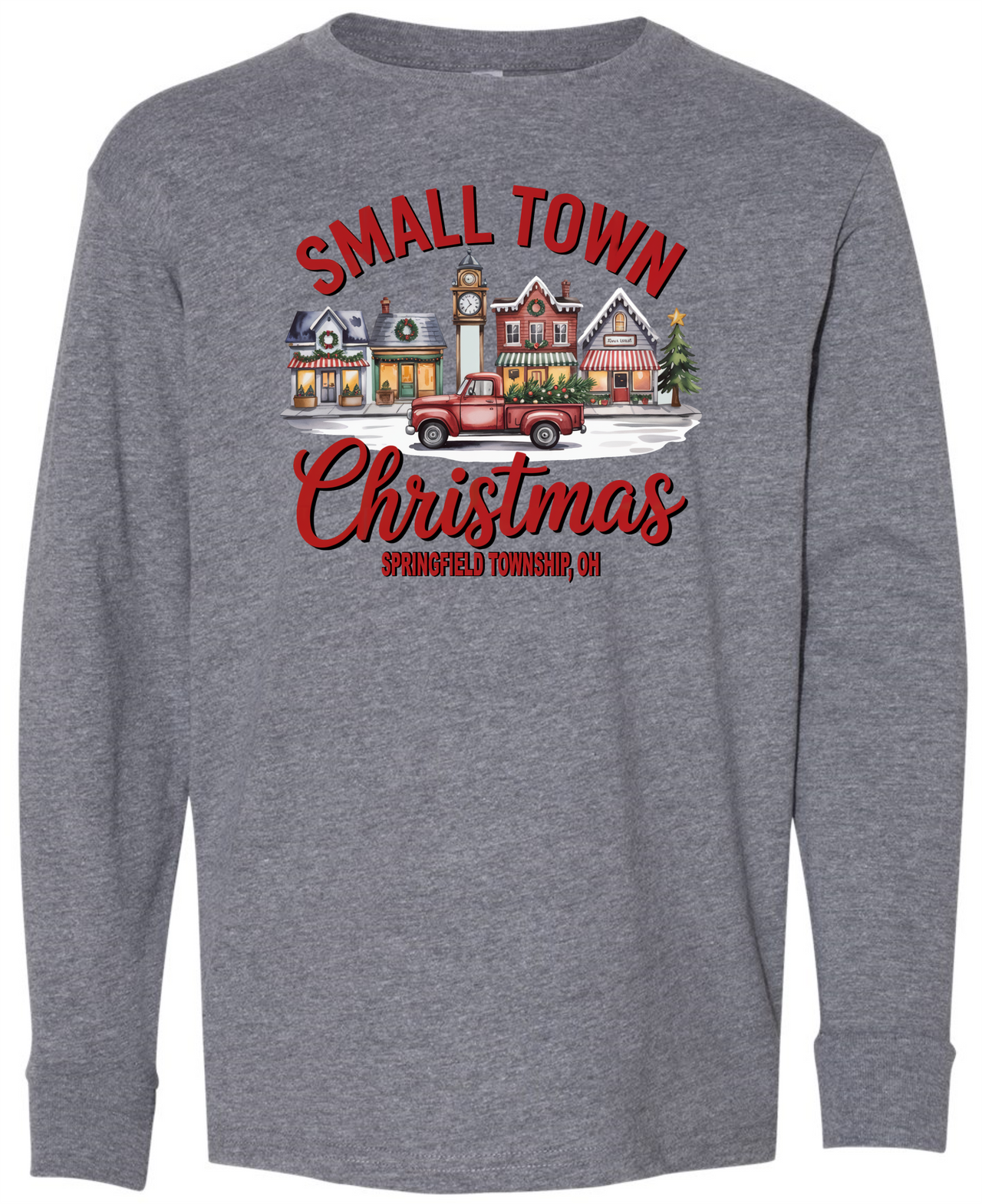Small Town Christmas Youth LS Tee