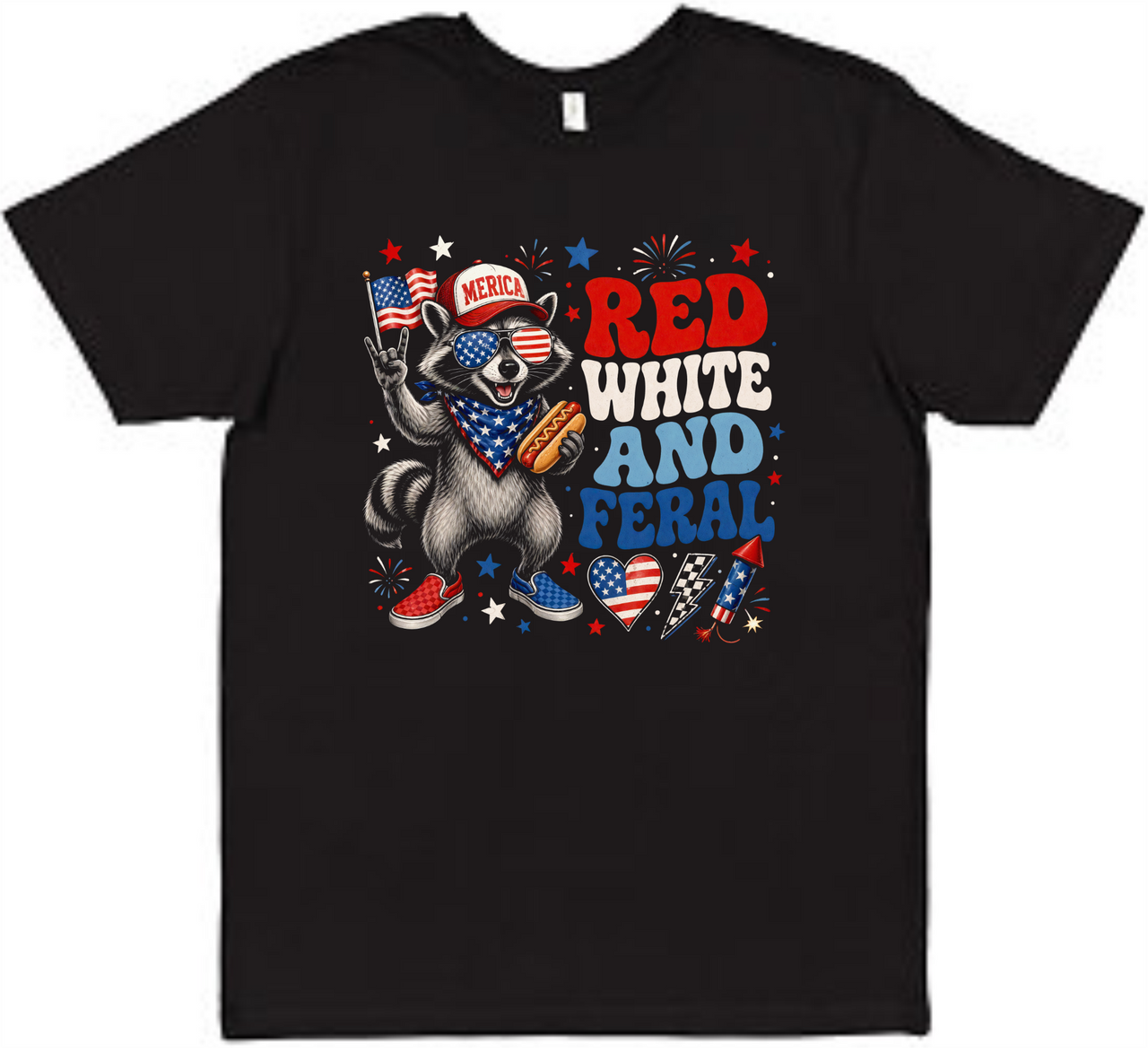 Red White and Feral Tee