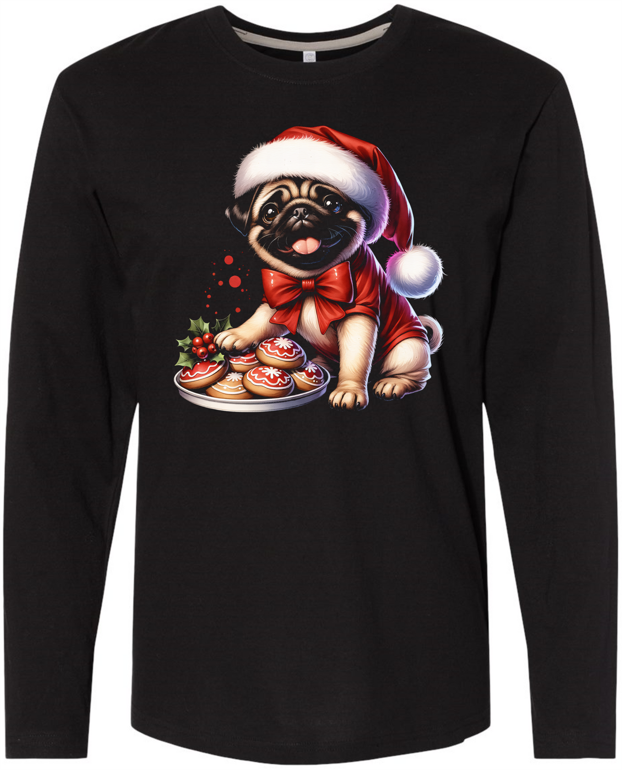 Christmas Pug LS Tee