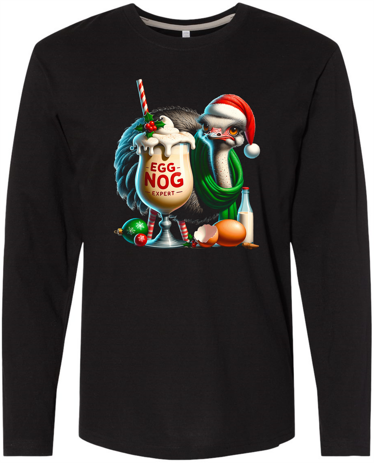 Eggnog Christmas LS Tee