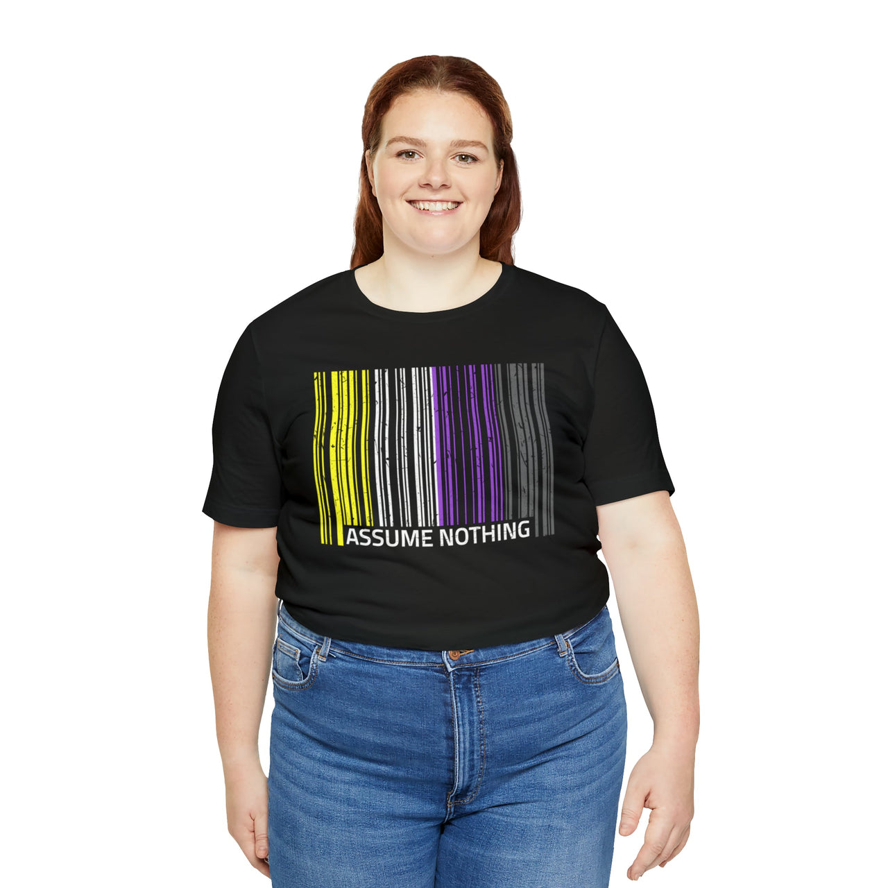 Assume Nothing Tee Black S T-Shirt by Printify | Akron Pride Custom Tees
