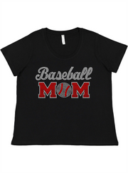 Baseball MOM Ladies Tee Ladies Shirt by Akron Pride Custom Tees | Akron Pride Custom Tees