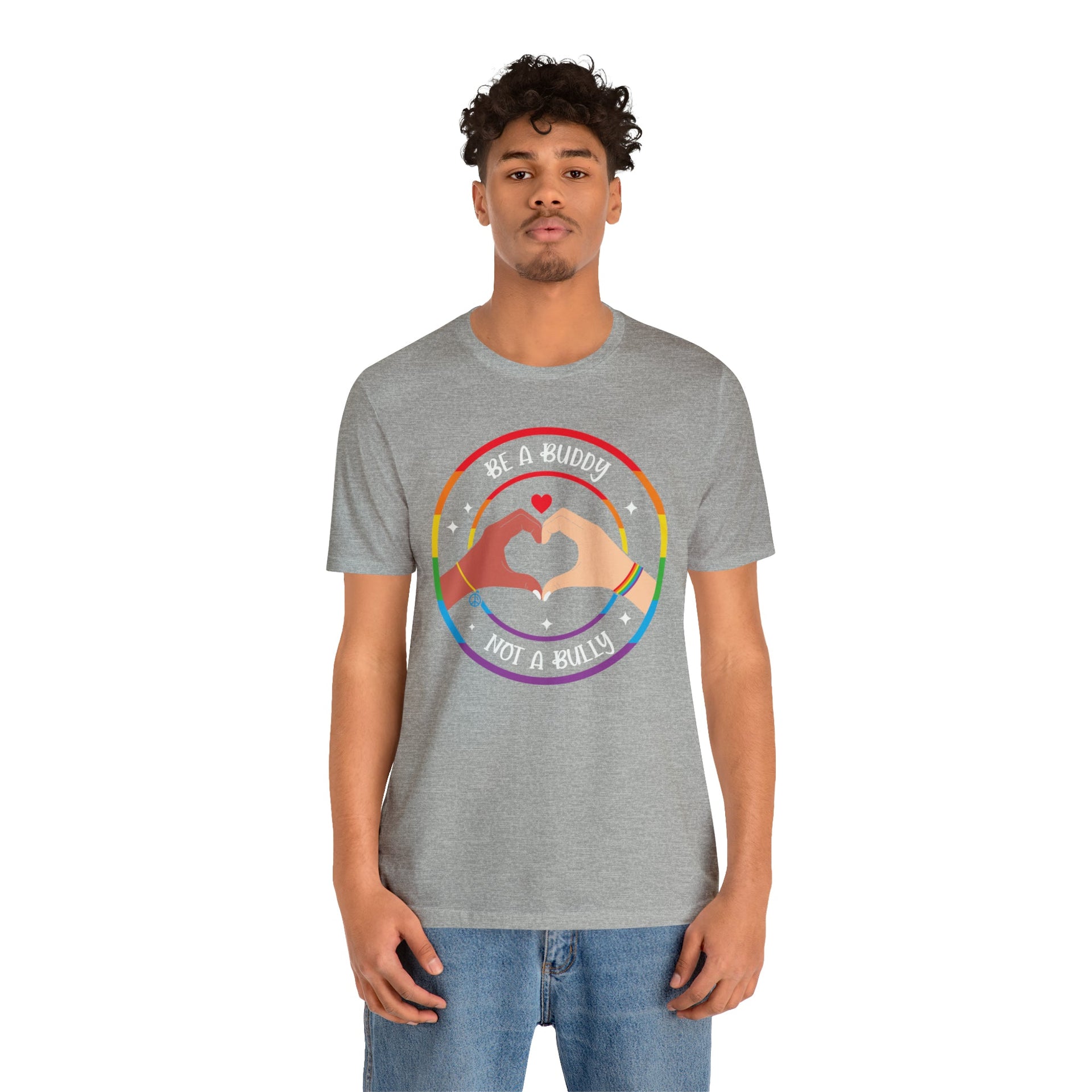 Be a buddy Pride Tee T-Shirt by Printify | Akron Pride Custom Tees
