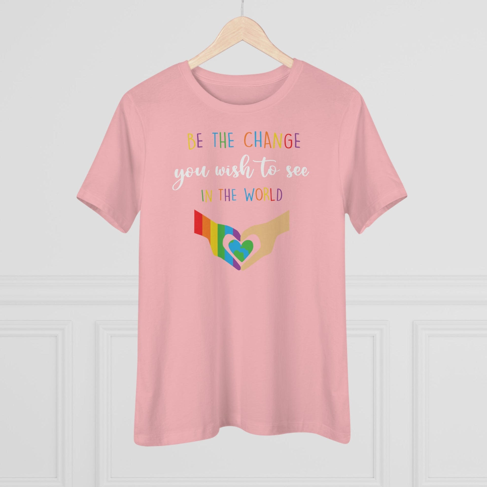 Be the Change Pride Ladies Tee T-Shirt by Printify | Akron Pride Custom Tees