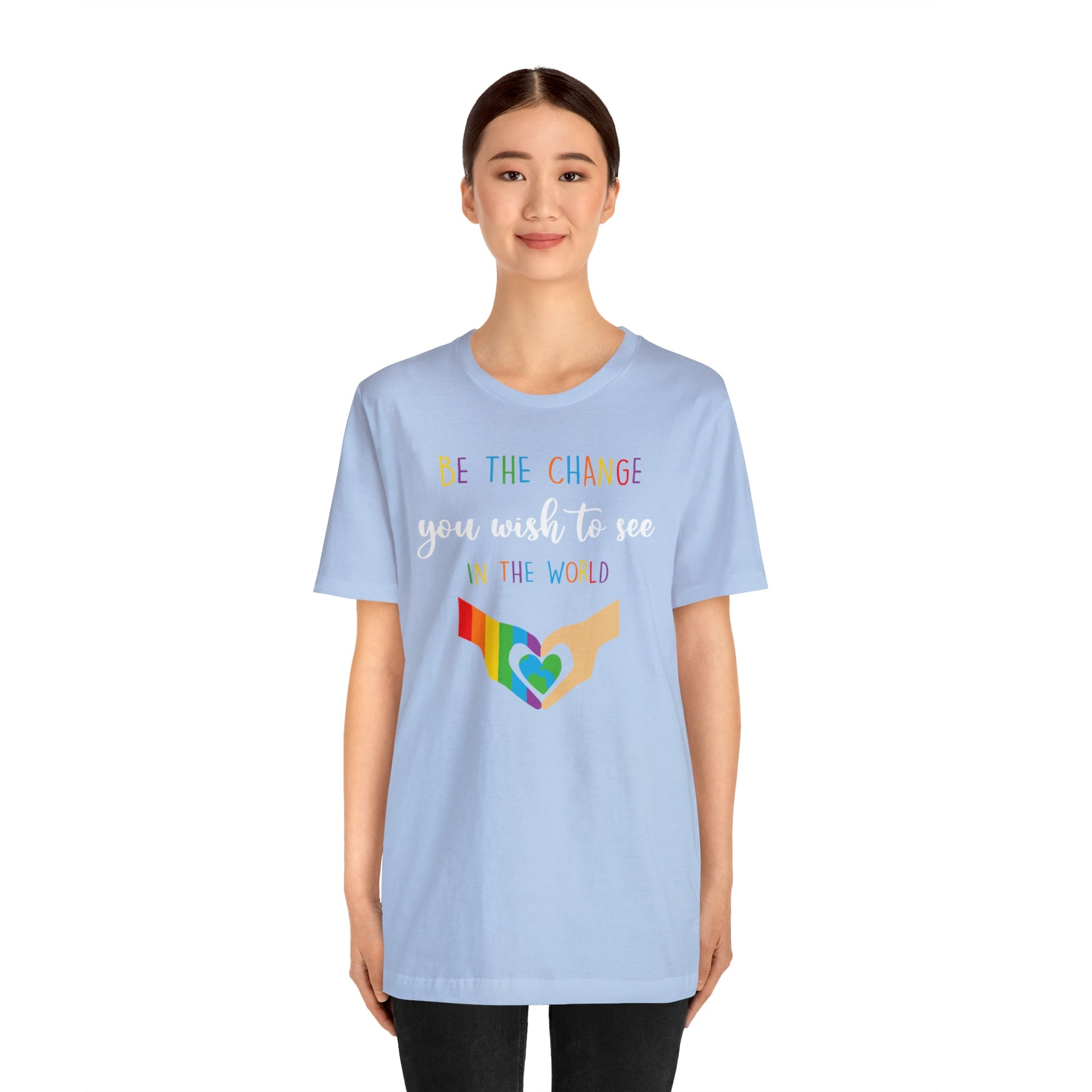 Be the Change Pride Tee T-Shirt by Printify | Akron Pride Custom Tees