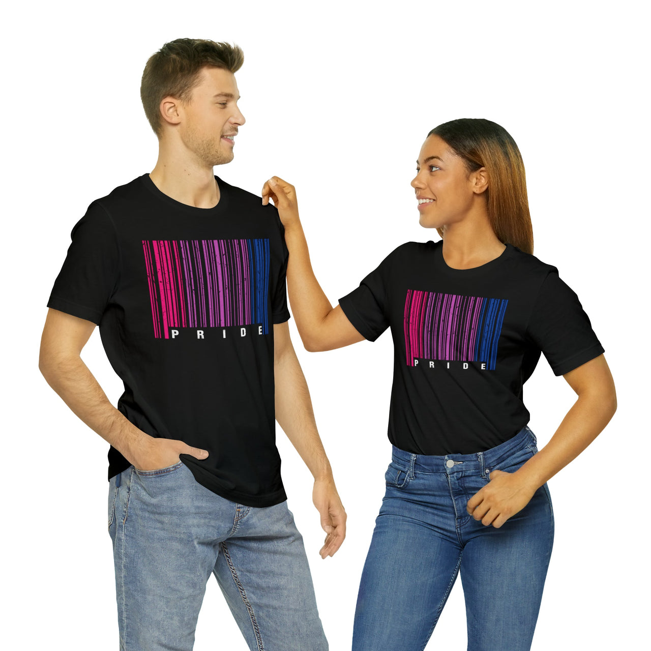 Bisexual Pride Tee Black S T-Shirt by Printify | Akron Pride Custom Tees