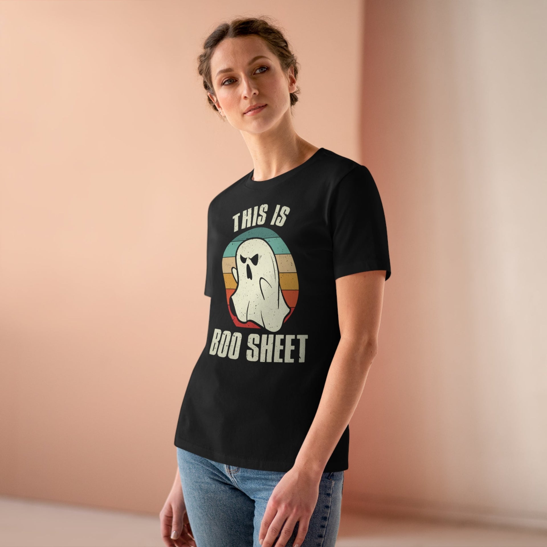 Boo Sheet Ladies Tee T-Shirt by Printify | Akron Pride Custom Tees