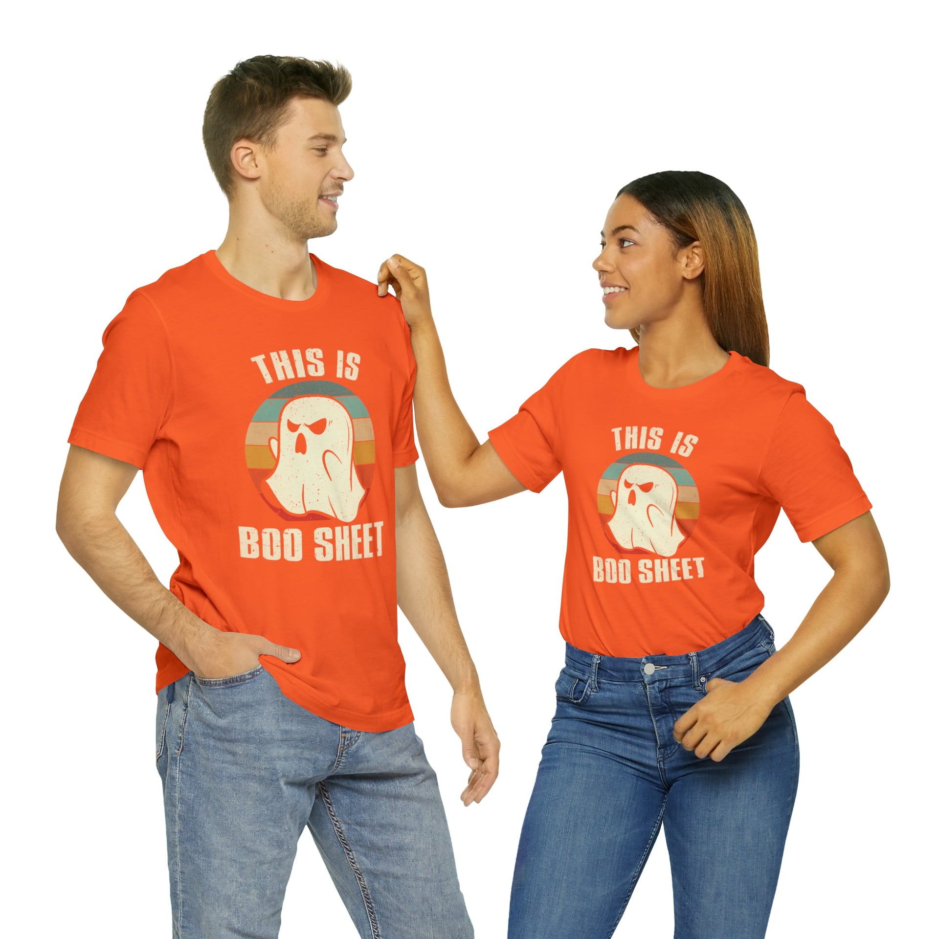 Boo Sheet Tee Orange S T-Shirt by Printify | Akron Pride Custom Tees