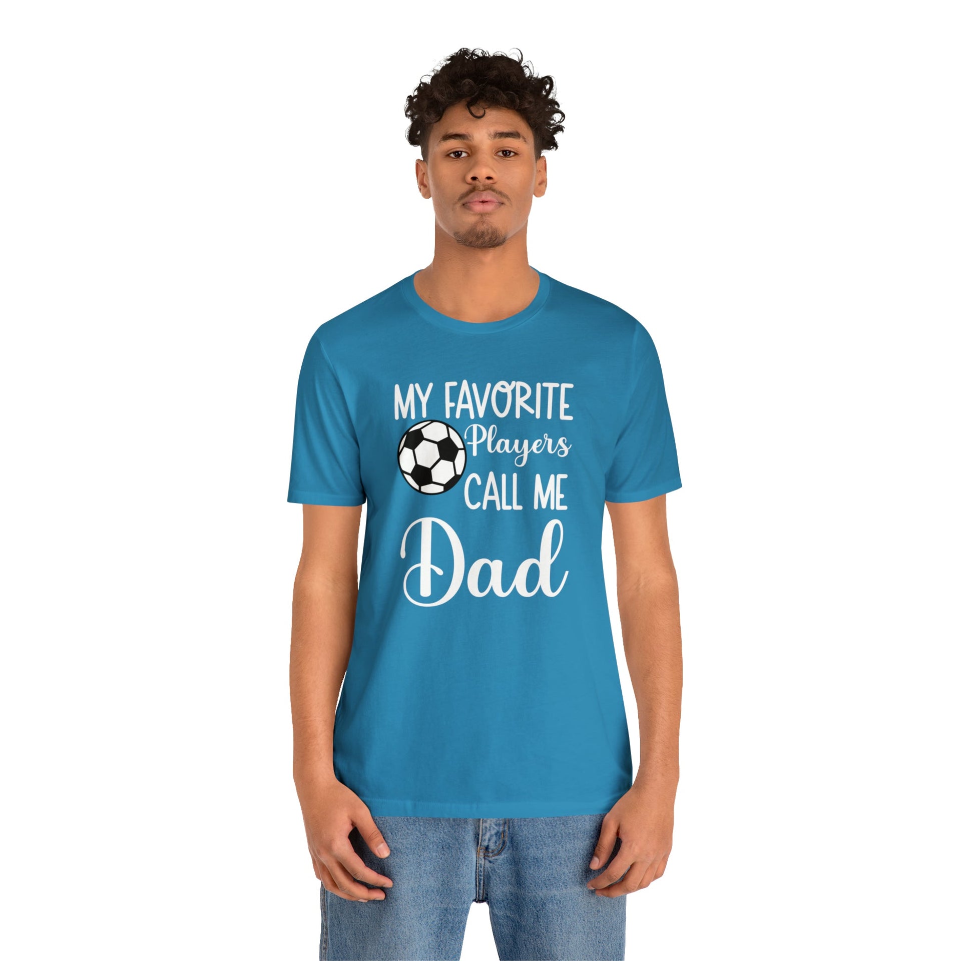 Dad Soccer Tee Aqua S T-Shirt by Printify | Akron Pride Custom Tees