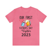 First Father's Day 2023 Tee Charity Pink S T-Shirt by Printify | Akron Pride Custom Tees