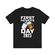 First Father's Day Tee Black S T-Shirt by Printify | Akron Pride Custom Tees