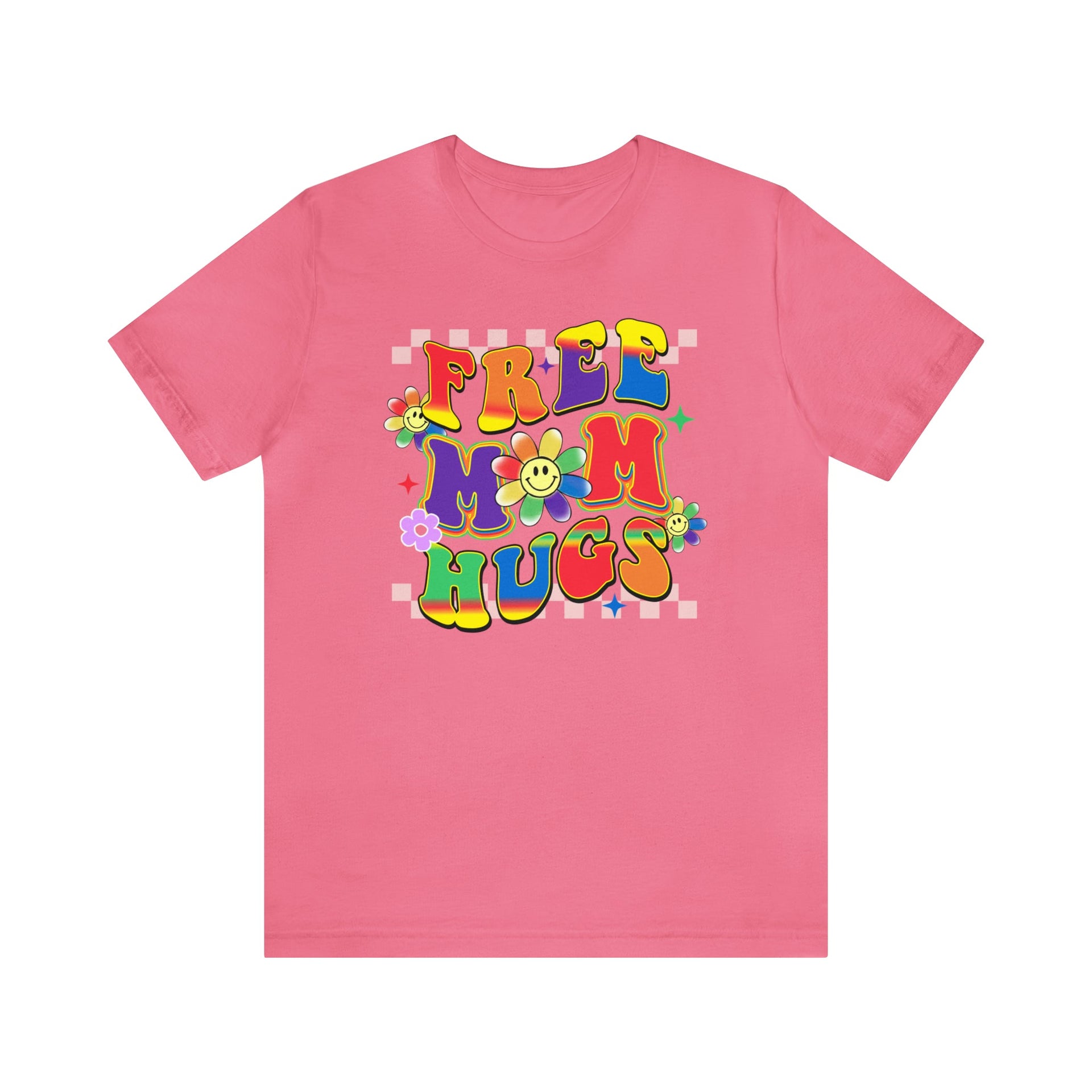 Free MOM Hug Pride Tee Charity Pink S T-Shirt by Printify | Akron Pride Custom Tees