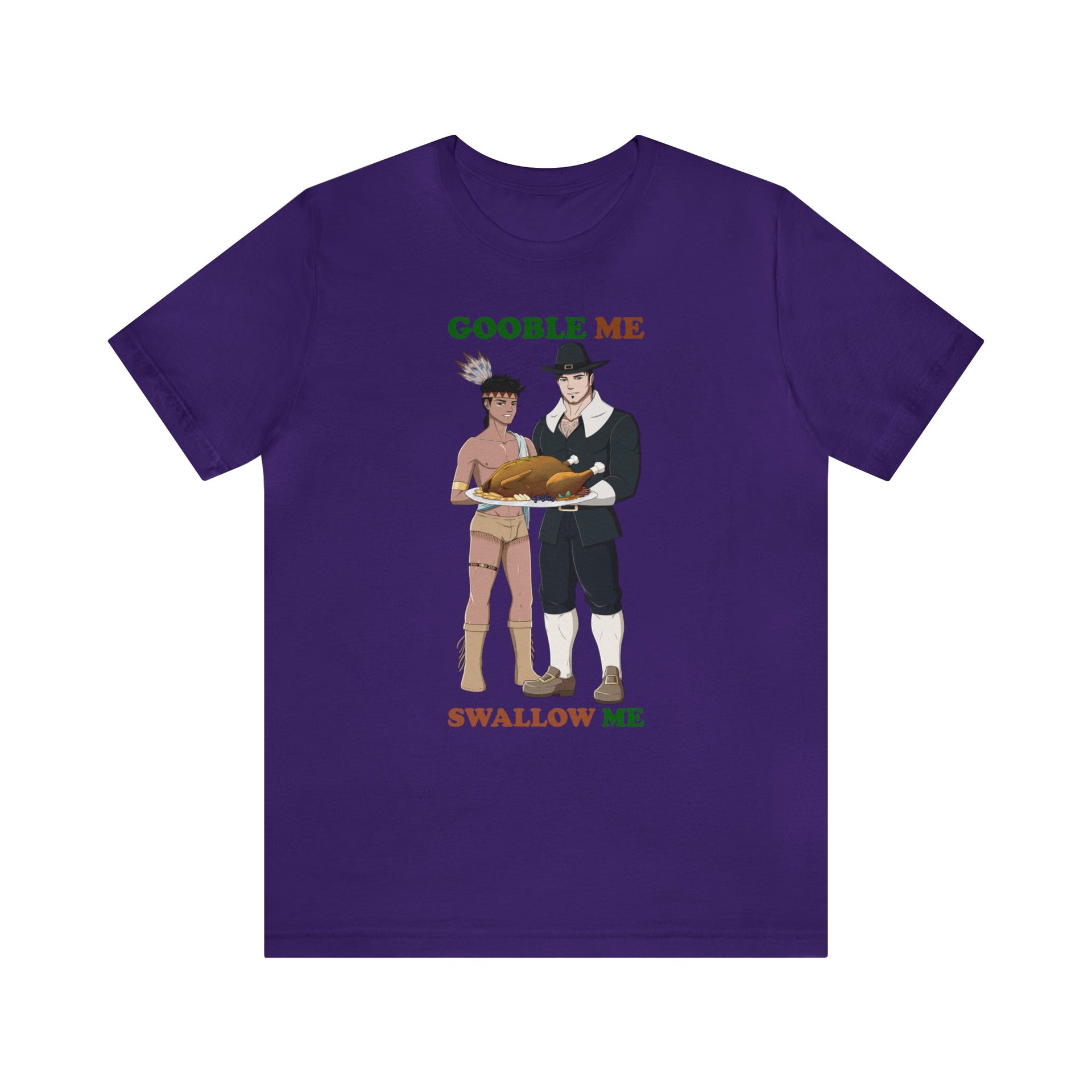 Gay Thanksgiving Tee Team Purple S T-Shirt by Printify | Akron Pride Custom Tees