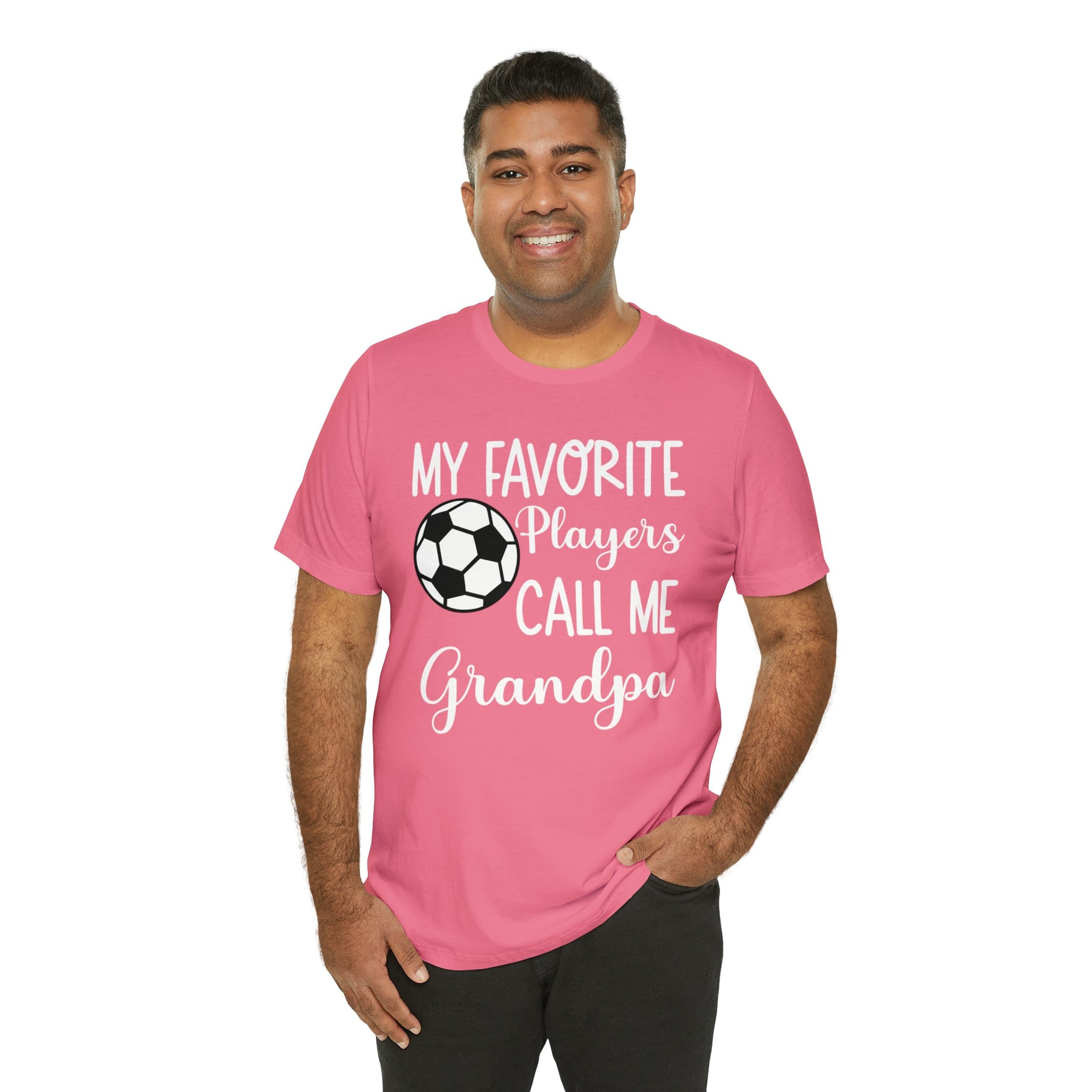 Grandpa Soccer Tee Charity Pink S T-Shirt by Printify | Akron Pride Custom Tees