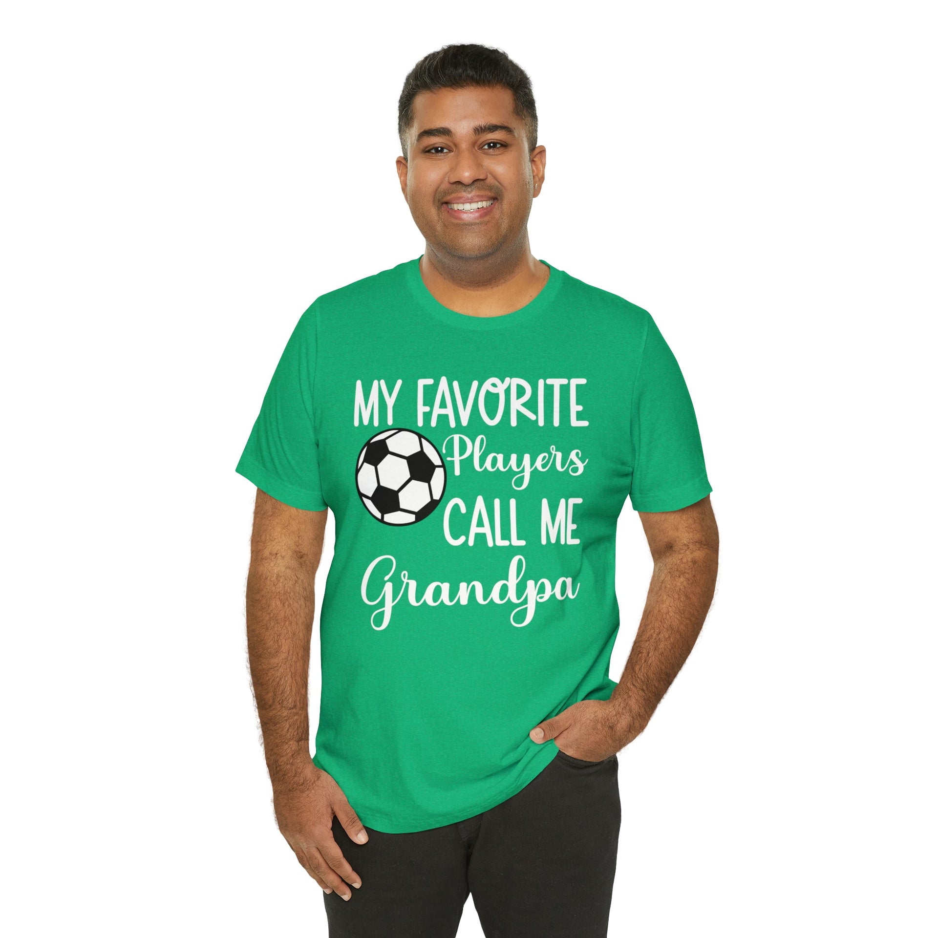 Grandpa Soccer Tee Heather Kelly S T-Shirt by Printify | Akron Pride Custom Tees