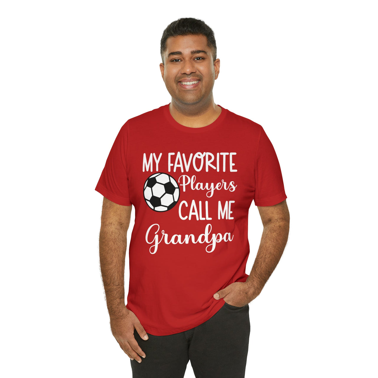 Grandpa Soccer Tee Red S T-Shirt by Printify | Akron Pride Custom Tees