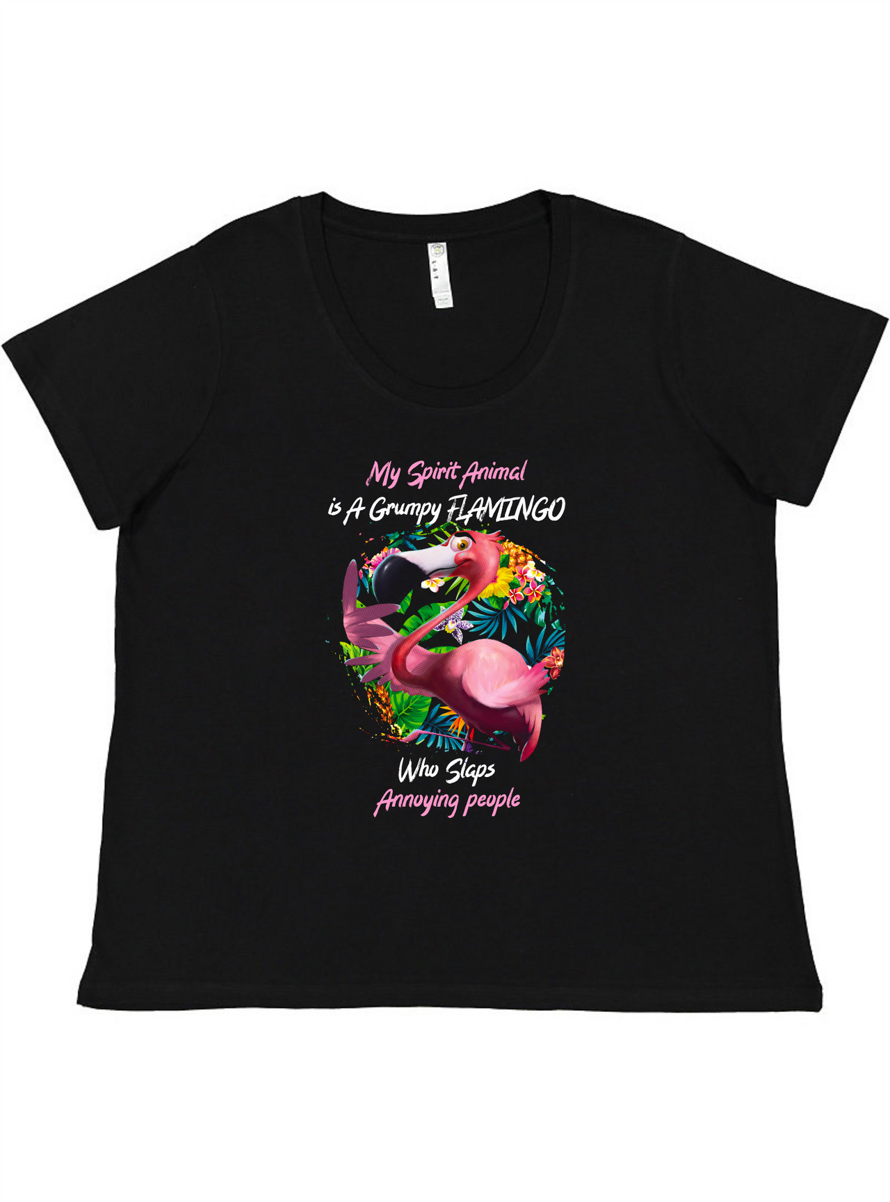 Grumpy Flamingo Ladies Tee Ladies Shirt by Akron Pride Custom Tees | Akron Pride Custom Tees