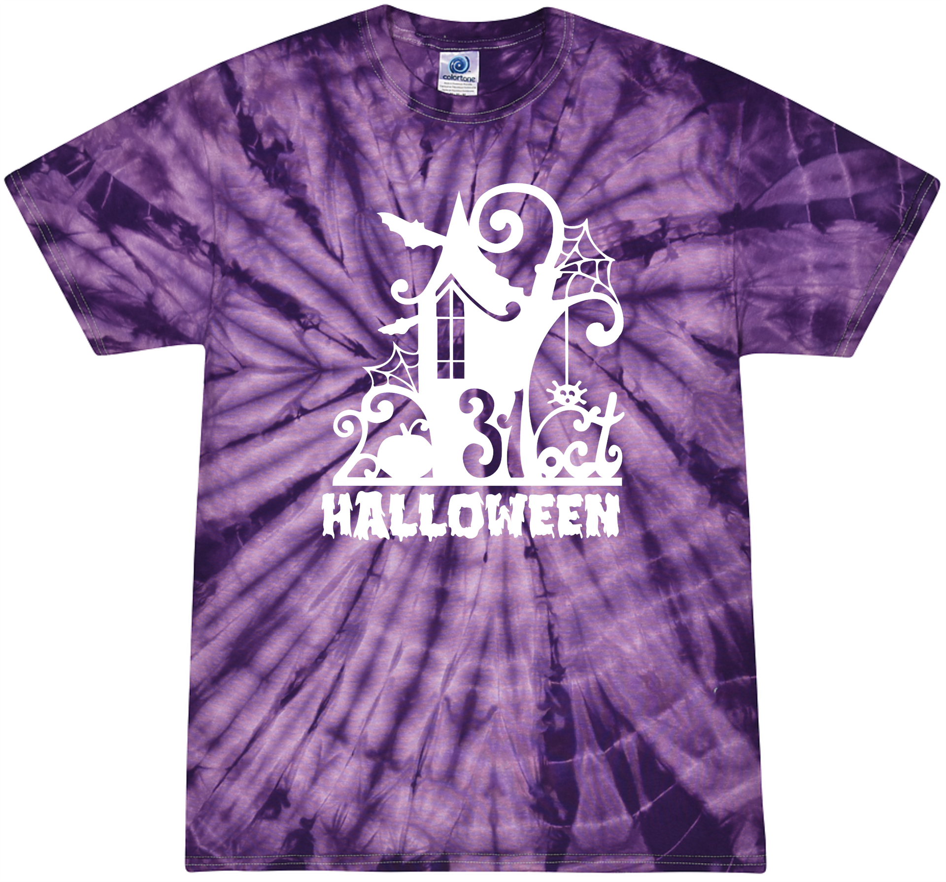 Halloween Tie-dyed Tee Adult Shirt by Akron Pride Custom Tees | Akron Pride Custom Tees