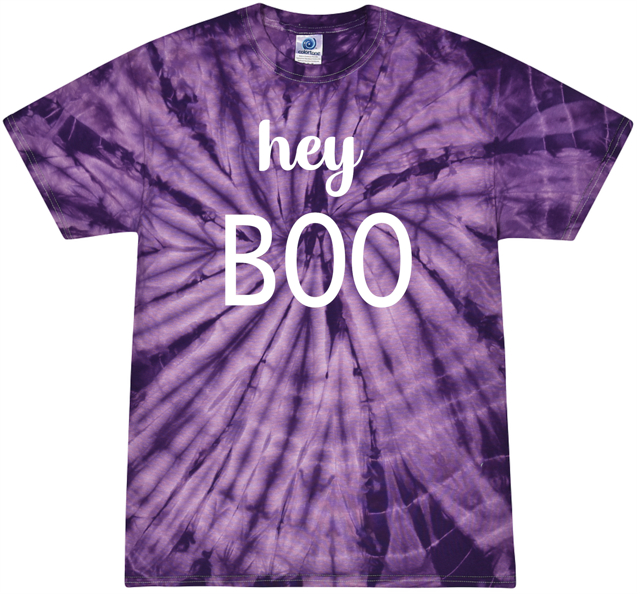 hey BOO Tie-dyed Tee Adult Shirt by Akron Pride Custom Tees | Akron Pride Custom Tees